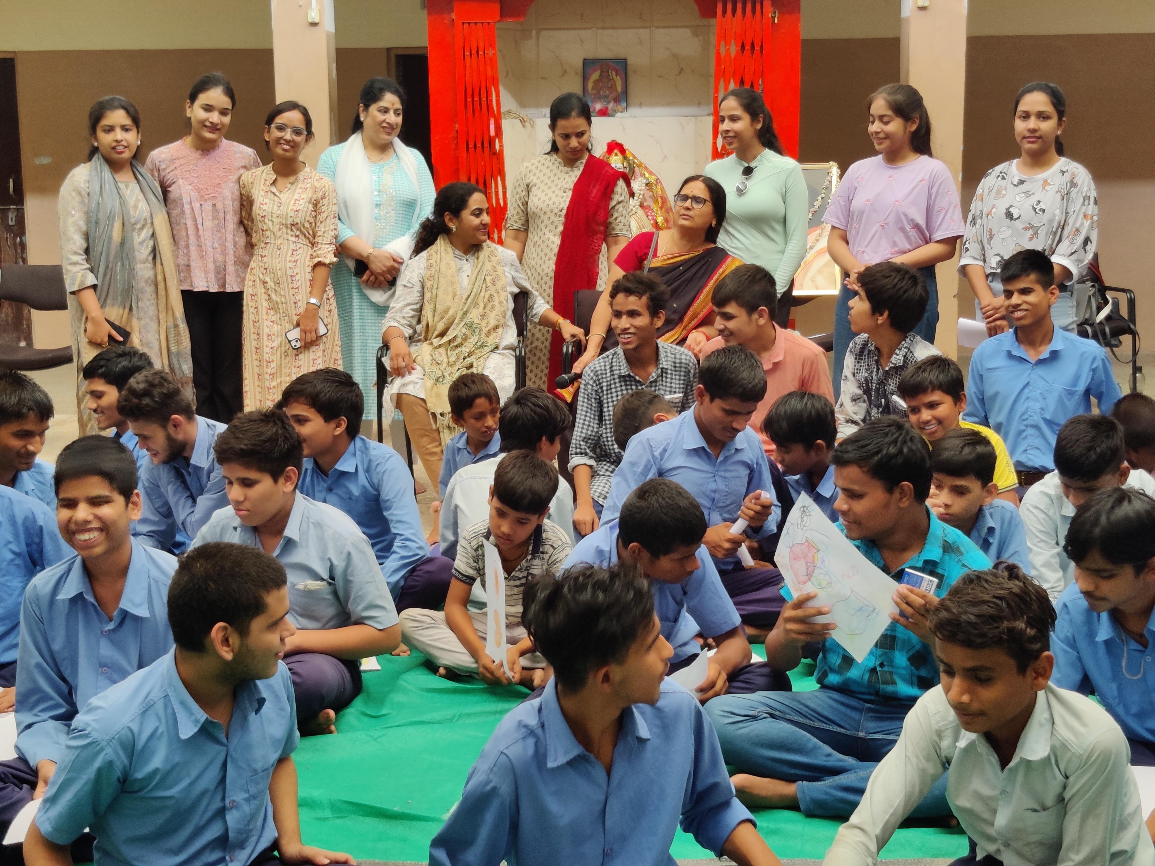 Group photo at Helen Keller Blind School